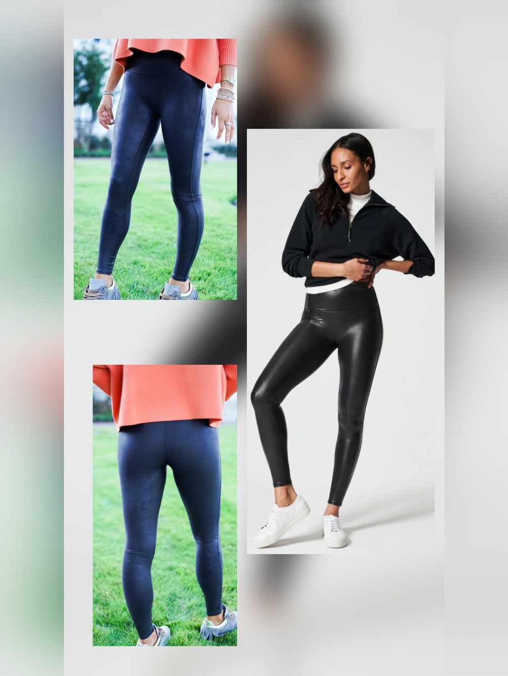 SPANX | SPANXshape Faux Leather High-Waist Leggings | Black | Small